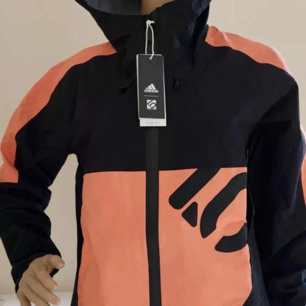 Adidas Black and Coral Windbreaker
